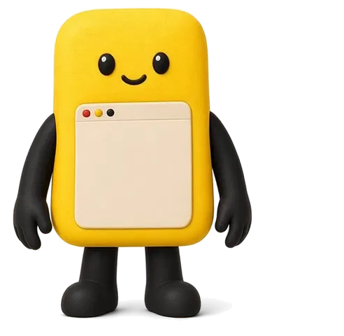 Geth, the GetAPage mascot, waving